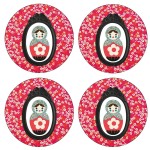 4 round coasters Liberty Russian Doll by Cbkreation