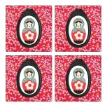 Set of 4 square coasters Liberty Russian doll by Cbkreation