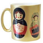 Russian dolls gilt mug by Cbkreation