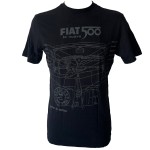 Men's Black T-shirt Fiat 500 La Nuova - Size L