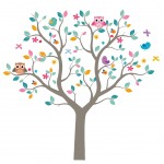 Decorative Wall Sticker - Owls Tree