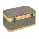 Retro Decorative Trunk in Wood and Canvas