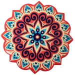 Set of 2 Aspect Mandala coasters - Orange