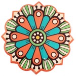 Set of 2 Mandala coasters - Orange