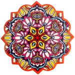 Set of 2 Mandala coasters - Orange