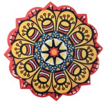 Set of 2 Mandala coasters - Orange