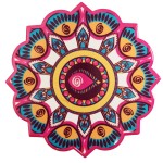 Set of 2 Mandala coasters - Pink