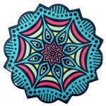 Set of 2 Mandala coasters - Blue