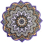 Set of 2 Mandala coasters - Purple