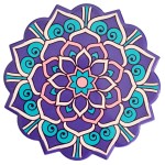 Set of 2 Mandala coasters - Purple