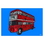 Retro London Bus Poster 61 x 91.5 cm