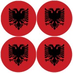 Set of 4 Albania Coasters by Cbkreation