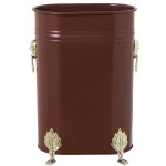 Brown oval metal umbrella stand, 40.5 cm