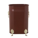 Brown oval metal umbrella stand, 40.5 cm