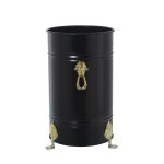 Round black metal umbrella stand 40.5 cm