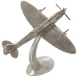 Silver Vintage Resin Airplane 24 cm