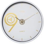 Minimalist white wall clock with continuous seconds 25.5 cm