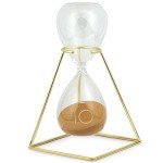 Golden metal and glass decorative hourglass