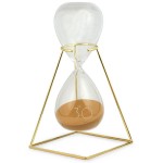 Gold Metal and Glass Decorative Hourglass