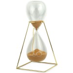 Golden metal and glass decorative hourglass