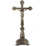 Statuette of Jesus on the cross in bronze color