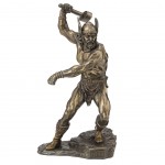 Nordic God Thor statuette in bronze aspect resin