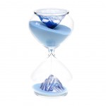 Decoration's hourglass - glass and sand glitter Bleu