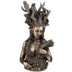 Polyresin Goddess Gaia statuette in bronze color 25 cm