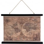 Decorative canvas mappemond to hang