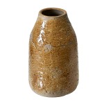 Handcrafted Mustard Color Glazed Ceramic Vase 22 cm