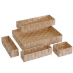 Set of 5 beige baskets - drawer organizer