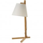 Bamboo table lamp and white shade