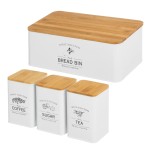 Set of White and Wood Kitchen Boxes