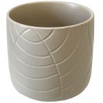 Flowerpot in beige ceramic