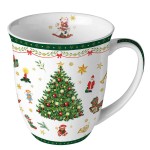 Fine Porcelain Cup - Christmas Tree Pattern