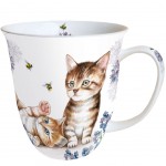 Cats And Bees - Fine Bone China Mug