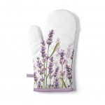 Oven Mitt Lavender Shades White