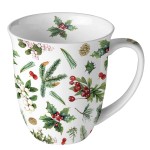 Fine Porcelain Cup - Winter greenery