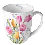 Fine Porcelain Cup - Bouquet of tulips