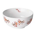 Bowl in Fine Porcelain - Christmas Robins