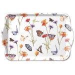 Mini rectangular tray butterfly garden pattern  20.5 x 13.5 cm