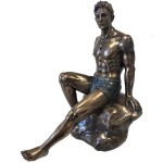 Resin Statue Tattooed Man Sitting 21 cm