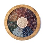 Wooden Coasters with Stones and Flower of Life