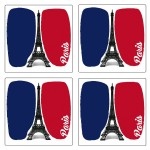 Set of 4 White Paris square coasters by Cbkreation